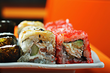 Image showing Plate with sushi