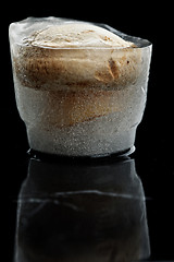 Image showing Mushroom in ice with reflection