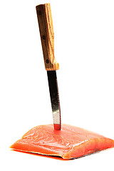 Image showing Knife in fish