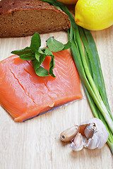 Image showing Salmon fish and other ingredients