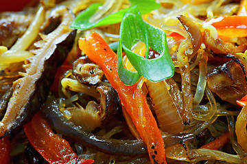 Image showing Glass rice noodles with seafood