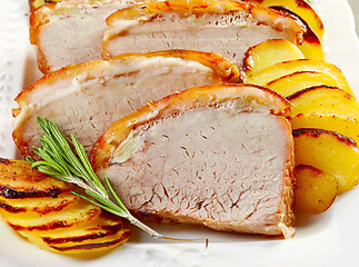 Image showing roasted pork slices