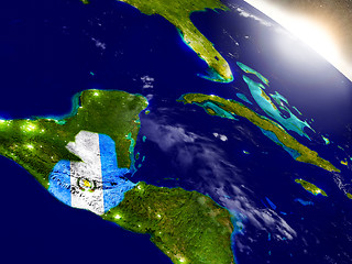 Image showing Guatemala with flag in rising sun