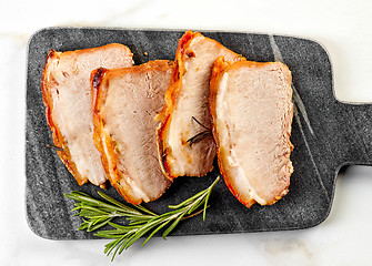 Image showing roasted sliced pork