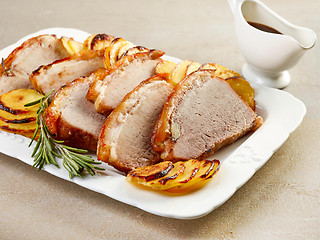 Image showing roasted pork slices