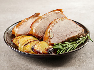 Image showing roasted pork slices