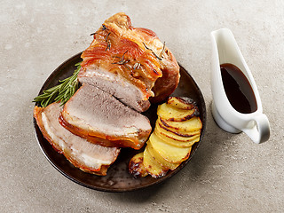 Image showing roasted pork slices