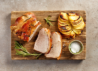 Image showing roasted pork slices