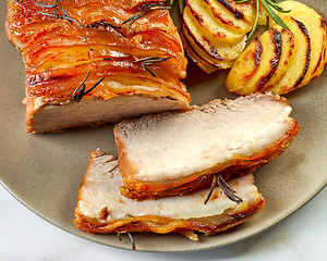 Image showing roasted pork slices