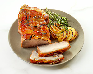 Image showing roasted pork slices