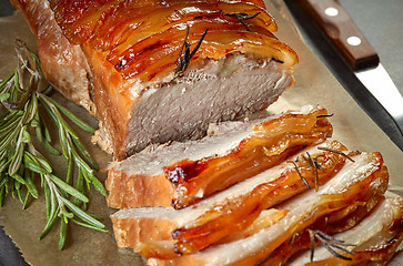 Image showing roasted pork slices