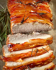 Image showing roasted pork slices