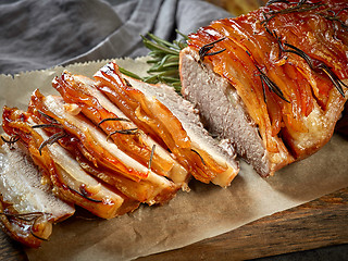 Image showing roasted pork slices