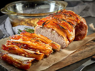 Image showing roasted pork slices