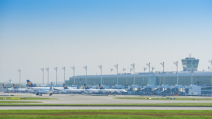 Image showing New modern international passenger Lufthansa terminal at Munich 