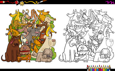 Image showing dog characters coloring page