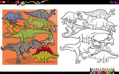 Image showing dino characters coloring book