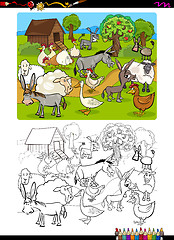 Image showing farm animals coloring book