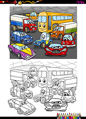 Image showing cars group coloring book