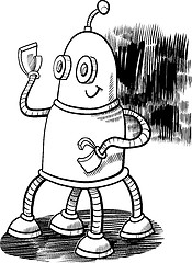 Image showing robot character coloring page