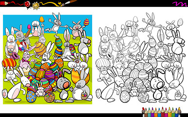 Image showing easter characters coloring book