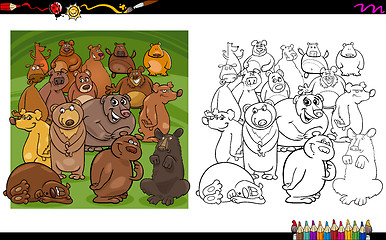 Image showing bear characters coloring book