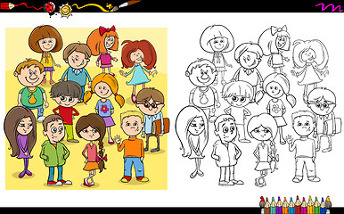 Image showing child characters coloring book