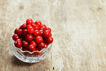 Image showing Cherry in a glass bowl