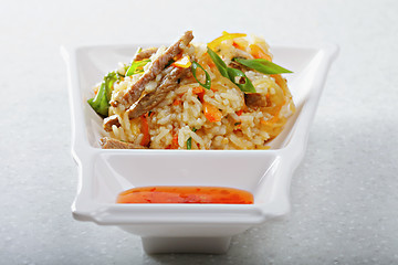 Image showing Vietnamese pilaf served with beef