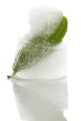 Image showing Cucumber in ice cube