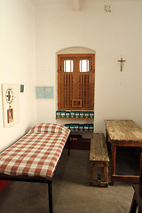 Image showing The former room of Mother Teresa at Mother House in Kolkata, West Bengal, India