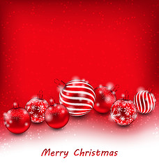 Image showing Christmas Abstract Background with Red Balls