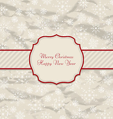 Image showing Old Invitation with Snowflakes Texture for Winter Holidays