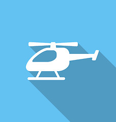 Image showing Flat Icon of Helicopter