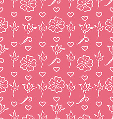 Image showing Pink Ornate Seamless Wallpaper for Valentines Day