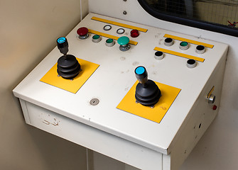 Image showing Old control panel, aviation bridge