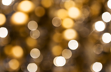 Image showing blurred golden christmas lights bokeh