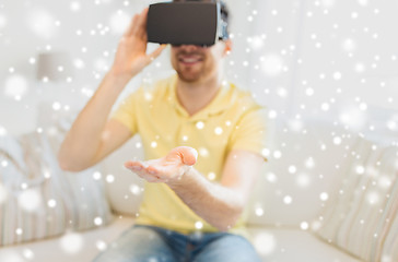 Image showing young man in virtual reality headset or 3d glasses