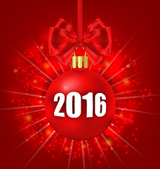 Image showing New Year Glowing Background with Christmas Balls