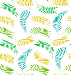 Image showing Seamless Background with Leaves of Palm Tree