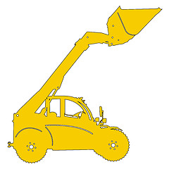 Image showing Silhouette of a heavy loaders with a ladle. illustration.