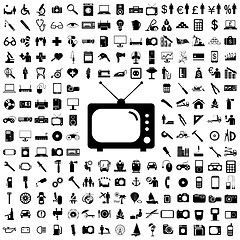 Image showing Collection flat icons. Eectronic devices symbols. 