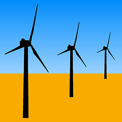 Image showing windmills for electric power production illustration