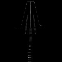 Image showing Luminous night landing lights Airport. illustration.