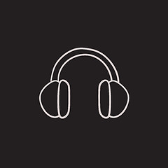 Image showing Headphone sketch icon.