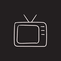 Image showing Retro television sketch icon.