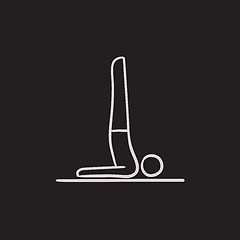 Image showing Man practicing yoga sketch icon.