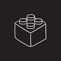 Image showing Building block sketch icon.