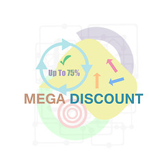 Image showing Mega Discount. Discount sticker. Offer sticker. Discount label. Special discount label. Sale sign. Discount element template. Special offer sticker. Promo sticker. Discount icon. Discount banner