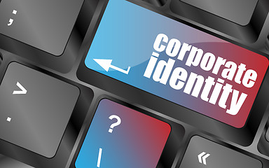 Image showing corporate identity button on computer keyboard key vector, keyboard keys, keyboard button